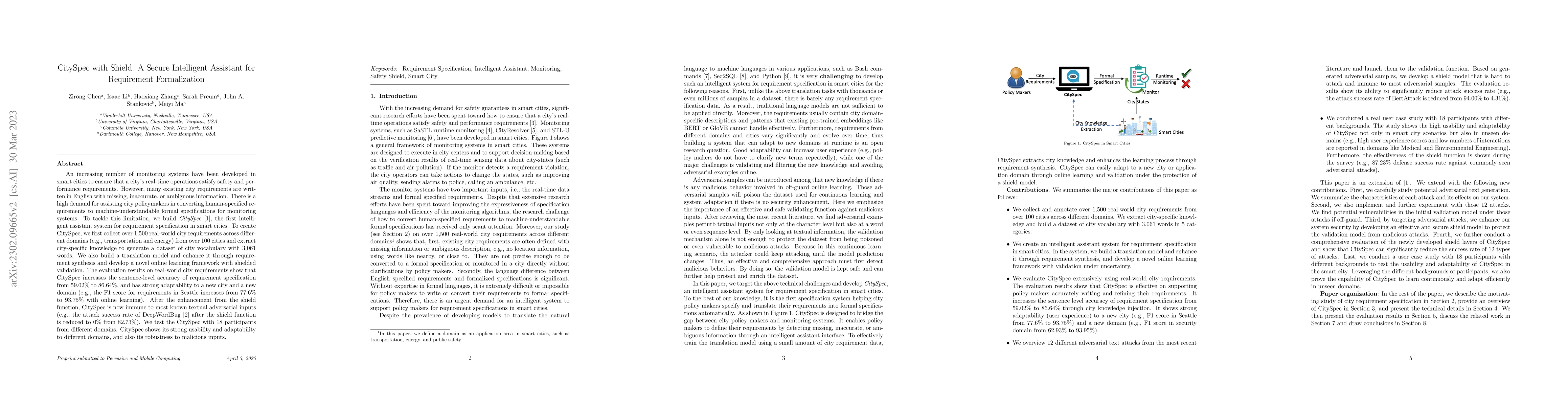 Thumbnail for CitySpec with Shield: A Secure Intelligent Assistant for Requirement
  Formalization