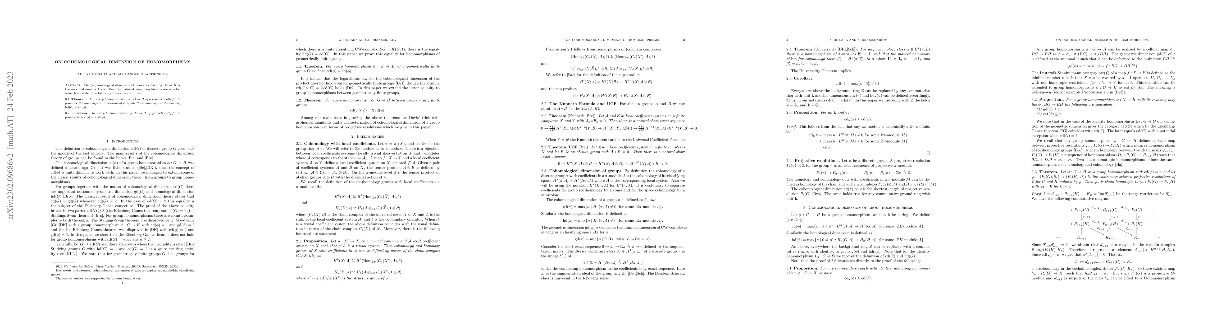 Thumbnail for On cohomological dimension of group homomorphisms
