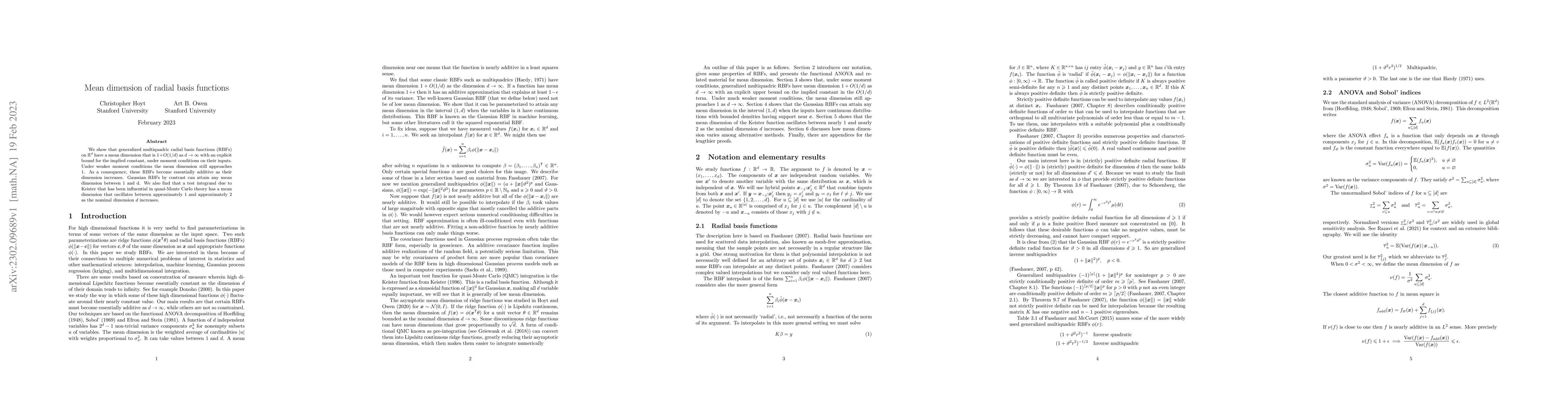 Thumbnail for Mean dimension of radial basis functions