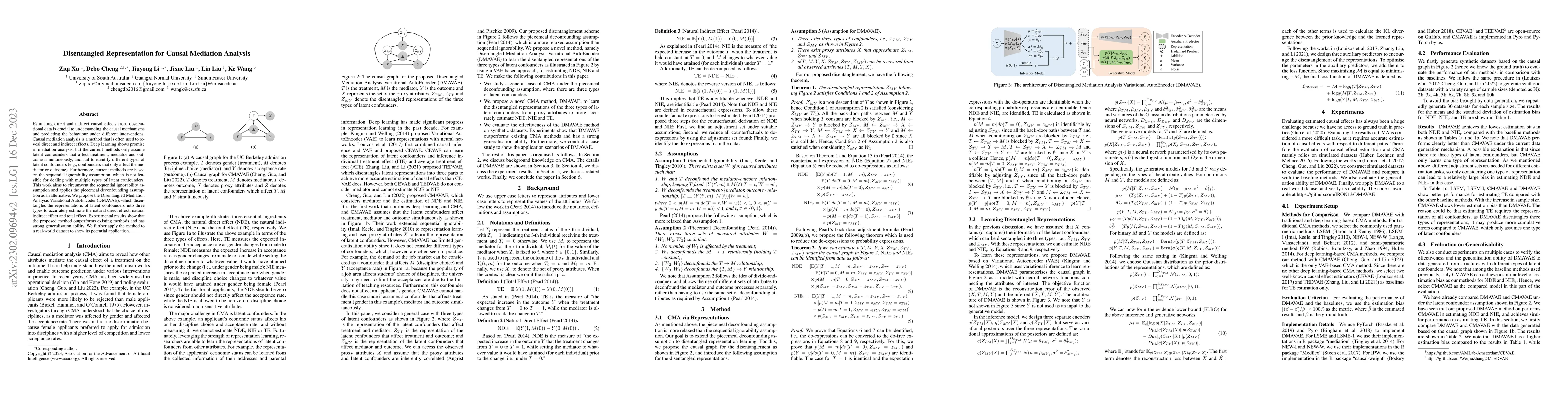 Thumbnail for Disentangled Representation for Causal Mediation Analysis