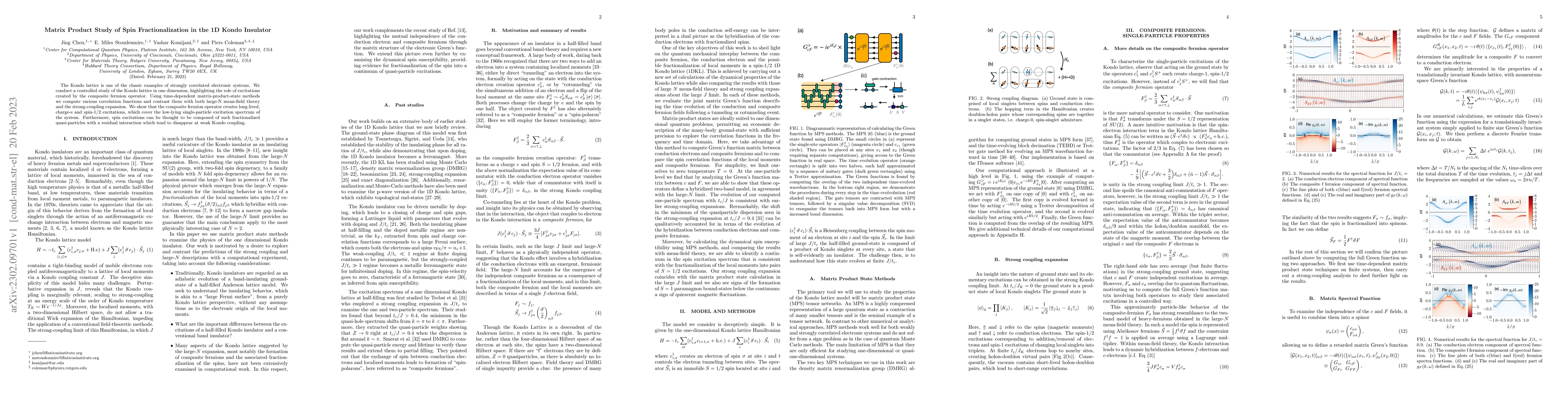 Thumbnail for Matrix Product Study of Spin Fractionalization in the 1D Kondo Insulator