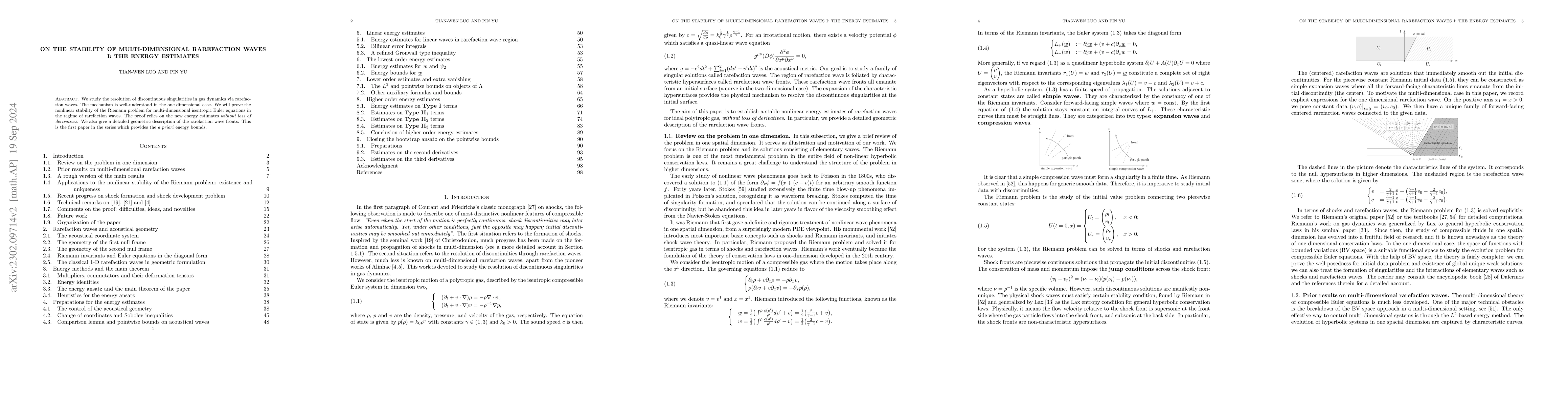 Thumbnail for On the stability of multi-dimensional rarefaction waves I: the energy
  estimates
