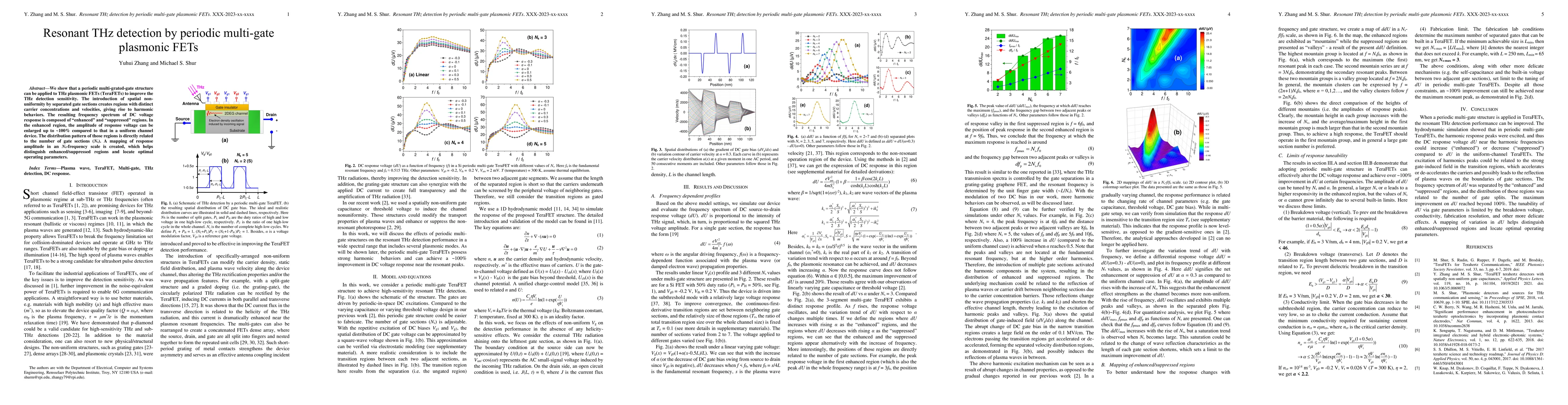 Thumbnail for Resonant THz detection by periodic multi-gate plasmonic FETs