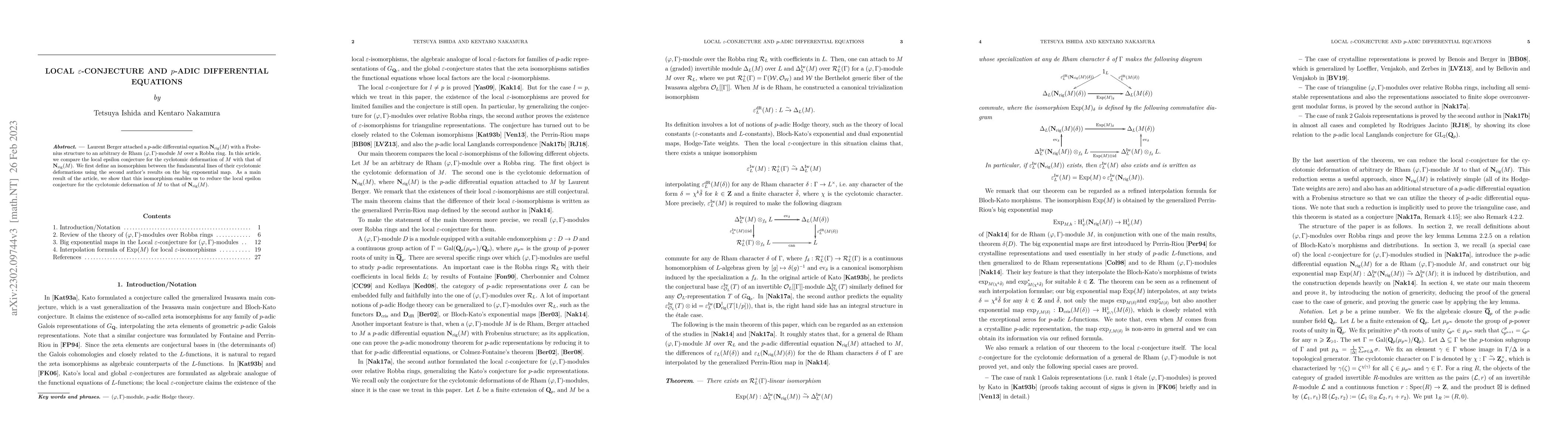 Thumbnail for Local epsilon conjecture and p-adic differential equations