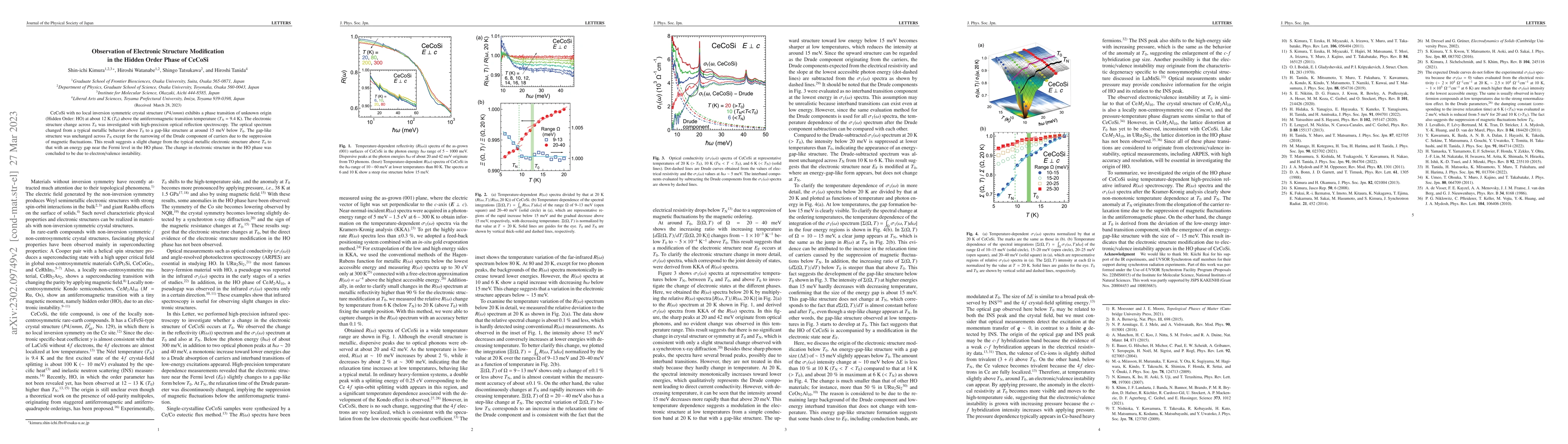 Thumbnail for Observation of Electronic Structure Modification in the Hidden Order
  Phase of CeCoSi