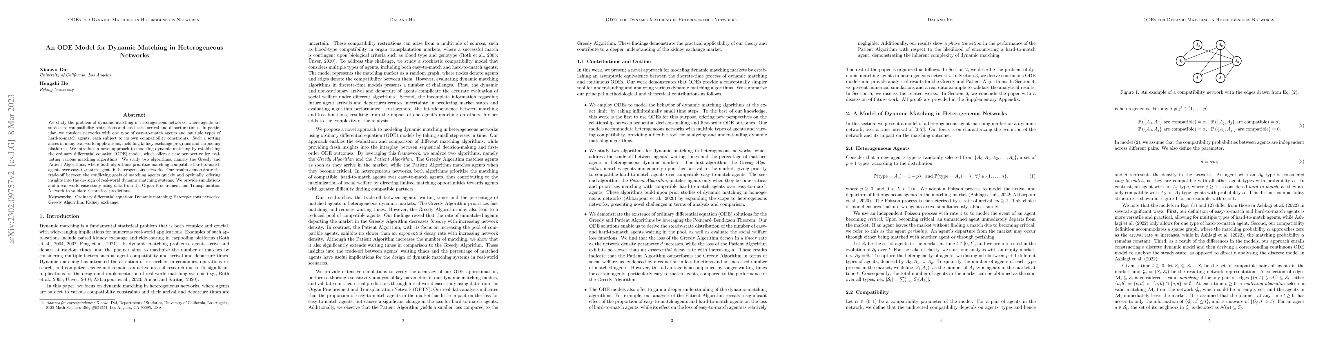 Thumbnail for An ODE Model for Dynamic Matching in Heterogeneous Networks