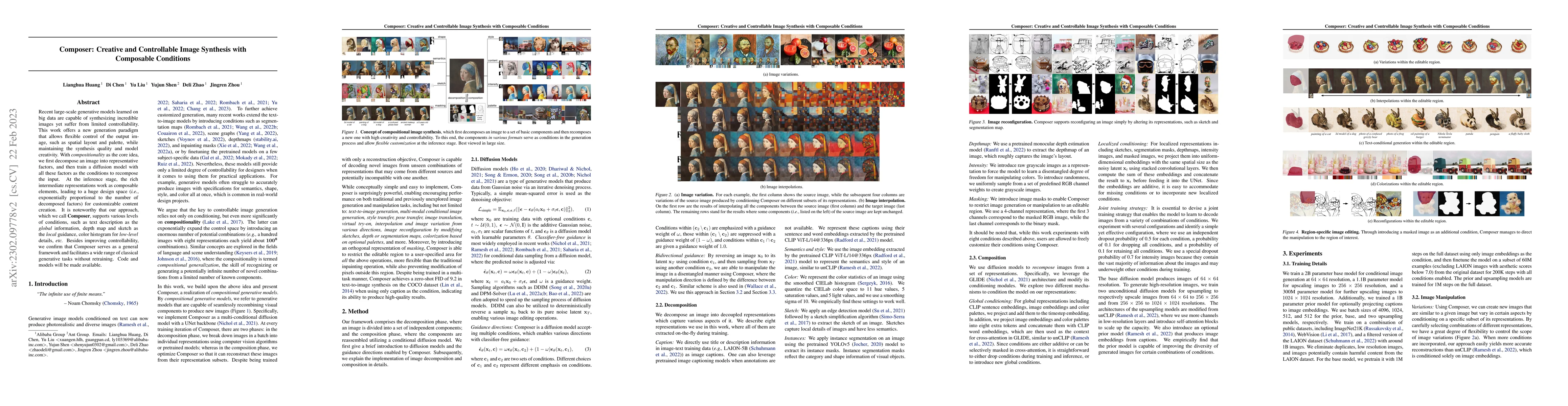 Thumbnail for Composer: Creative and Controllable Image Synthesis with Composable
  Conditions