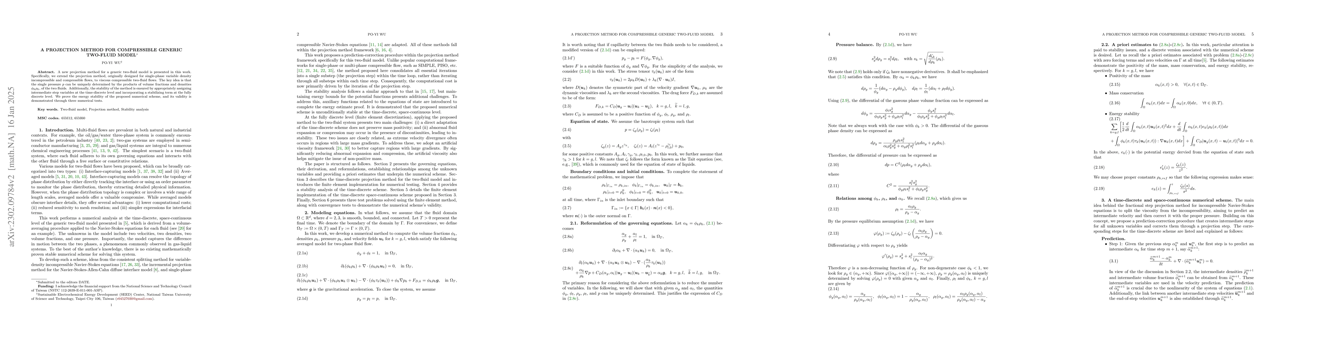 Thumbnail for A Projection Method for Compressible Generic Two-Fluid Model