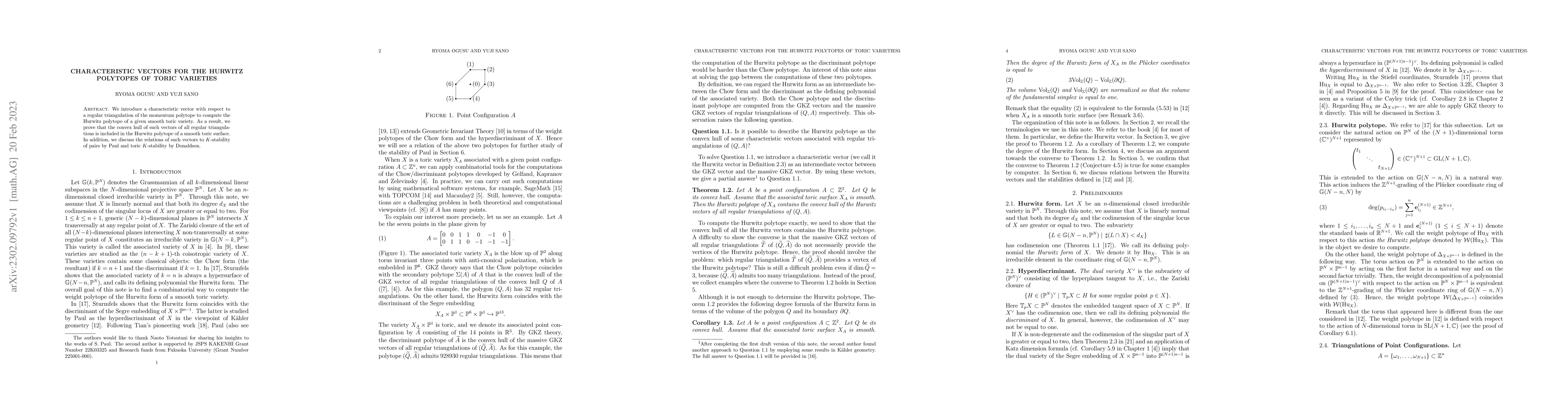 Thumbnail for Characteristic vectors for the Hurwitz polytopes of toric varieties