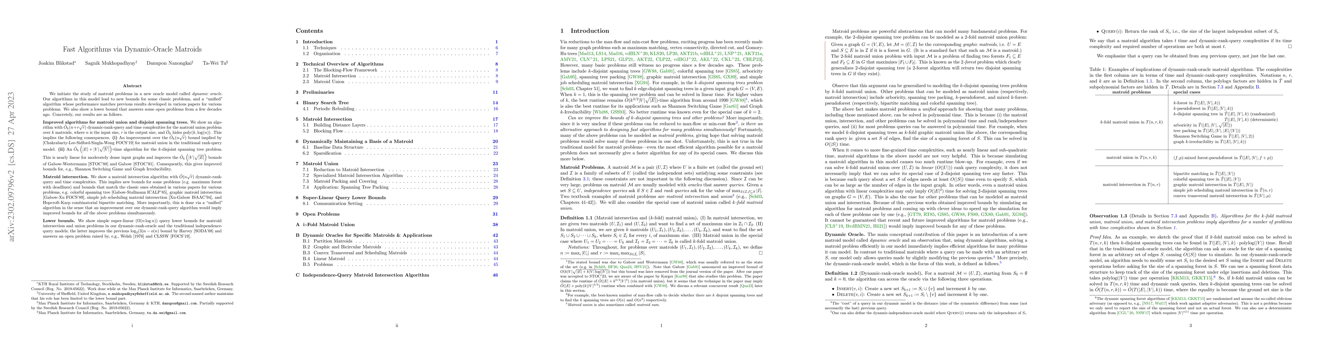 Thumbnail for Fast Algorithms via Dynamic-Oracle Matroids