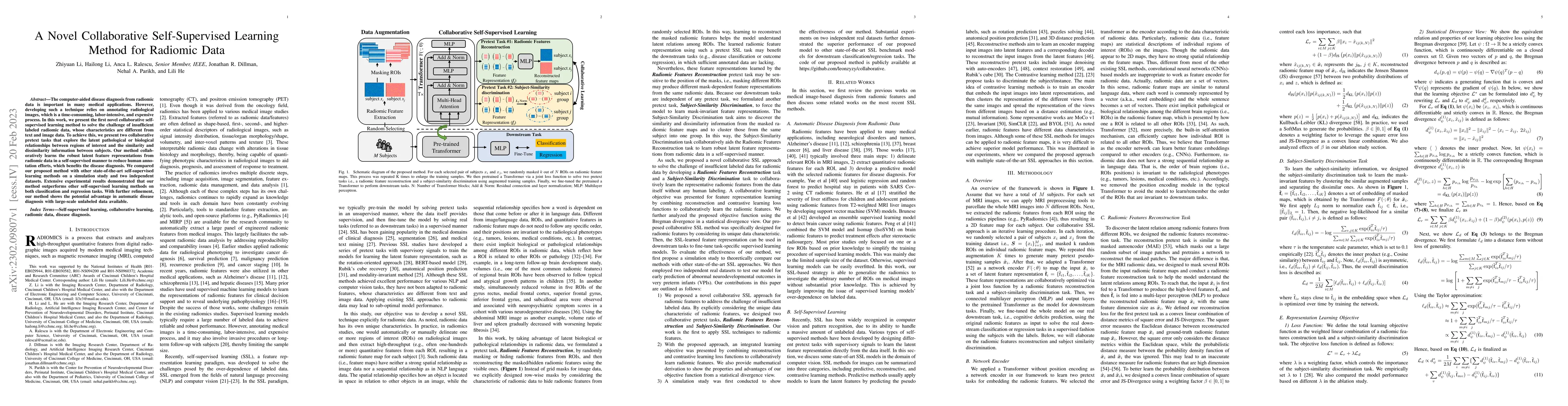 Thumbnail for A Novel Collaborative Self-Supervised Learning Method for Radiomic Data