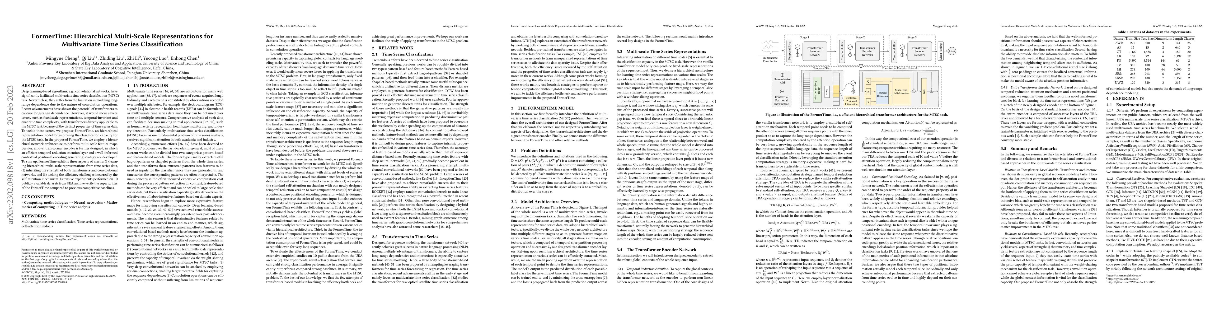 Thumbnail for FormerTime: Hierarchical Multi-Scale Representations for Multivariate
  Time Series Classification