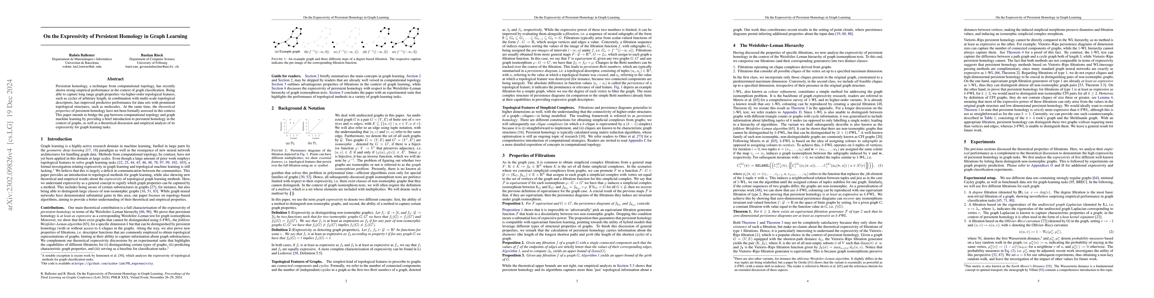 Thumbnail for On the Expressivity of Persistent Homology in Graph Learning