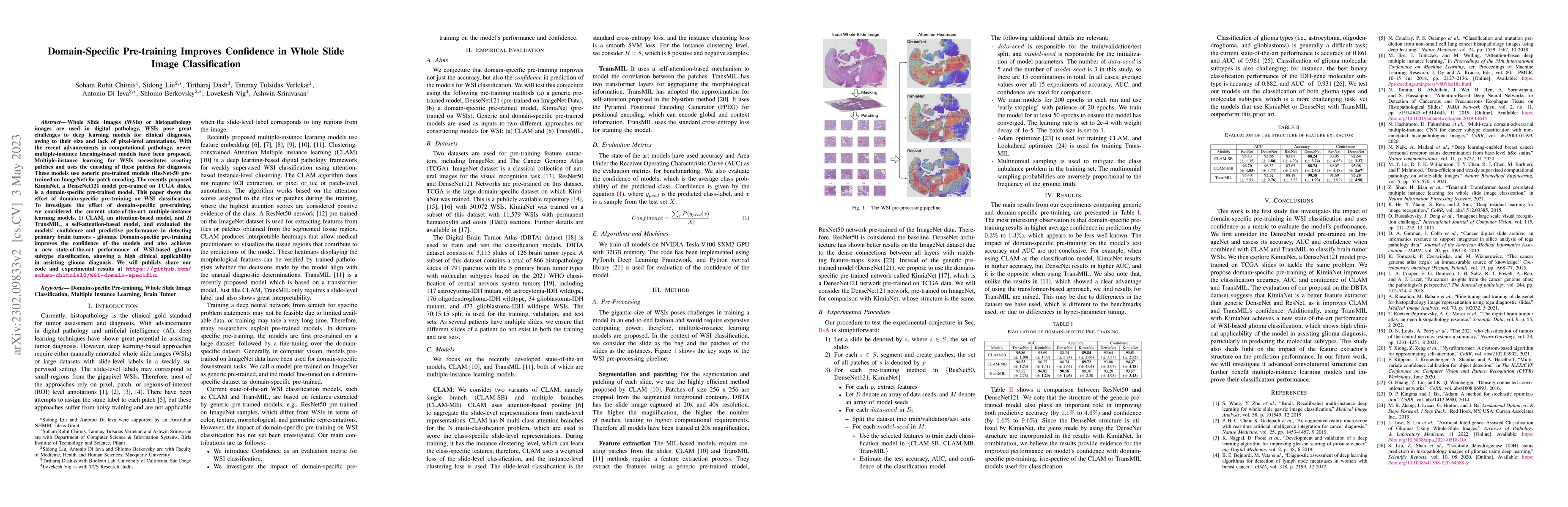 Thumbnail for Domain-Specific Pre-training Improves Confidence in Whole Slide Image
  Classification
