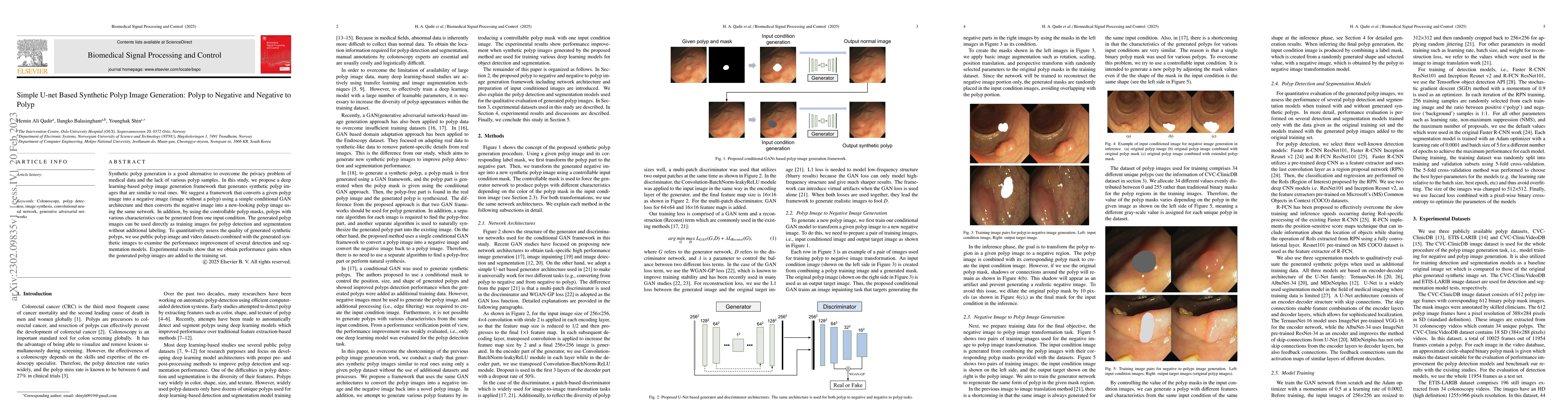 Thumbnail for Simple U-net Based Synthetic Polyp Image Generation: Polyp to Negative
  and Negative to Polyp