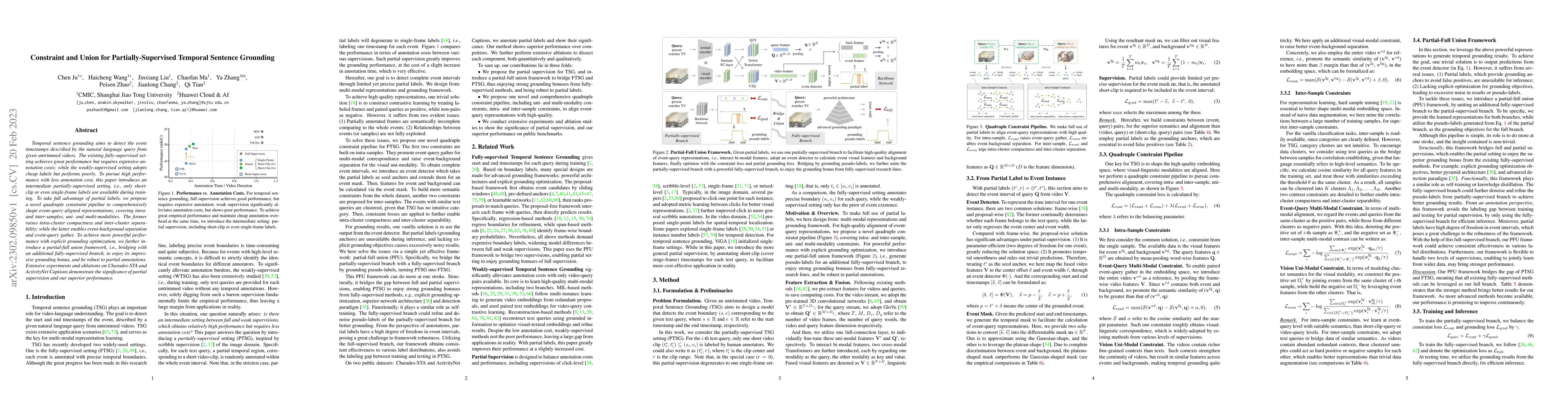 Thumbnail for Constraint and Union for Partially-Supervised Temporal Sentence
  Grounding