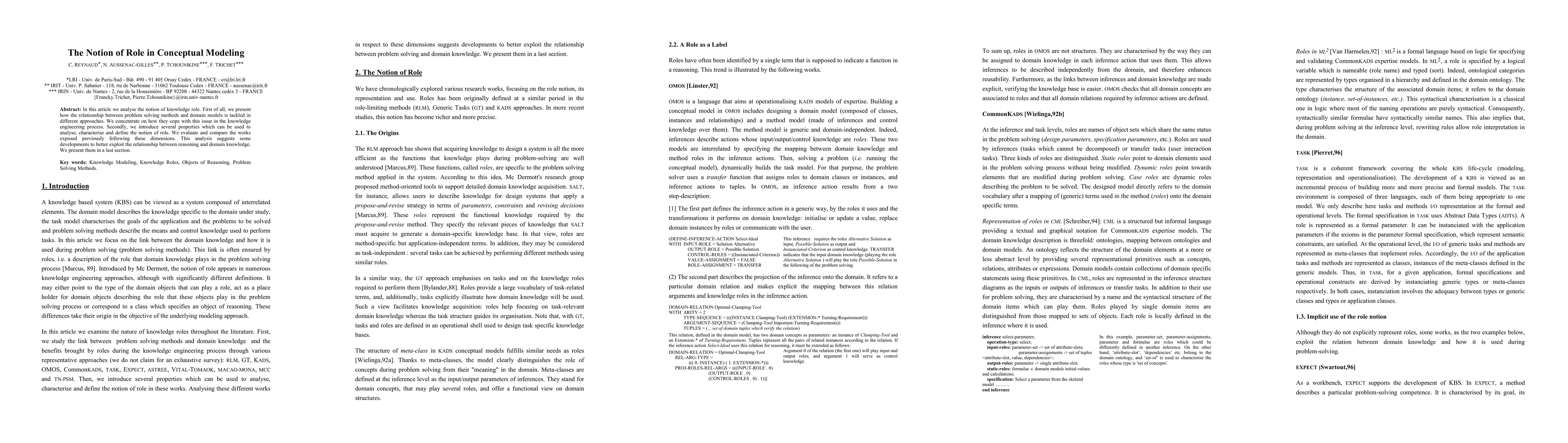 Thumbnail for The notion of role in conceptual modelling