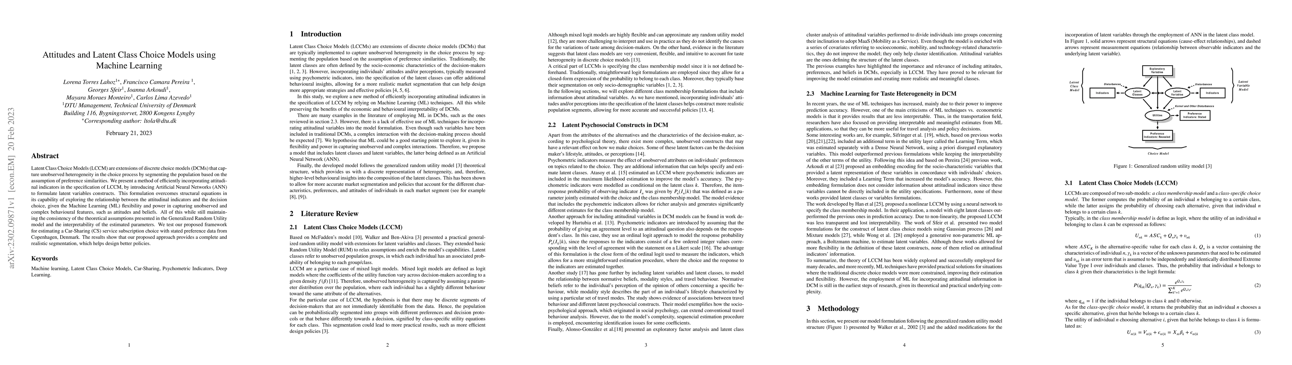 Thumbnail for Attitudes and Latent Class Choice Models using Machine learning