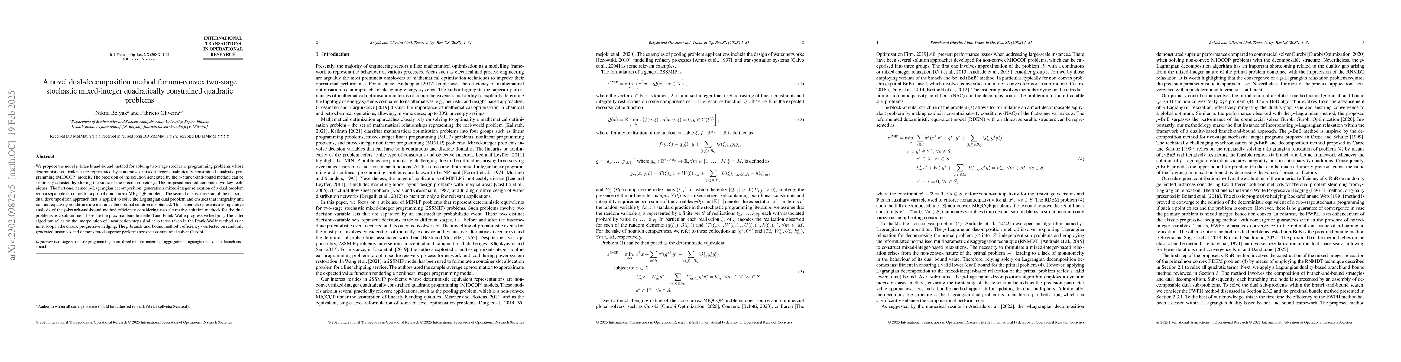 Thumbnail for A novel dual-decomposition method for non-convex mixed integer
  quadratically constrained quadratic problems