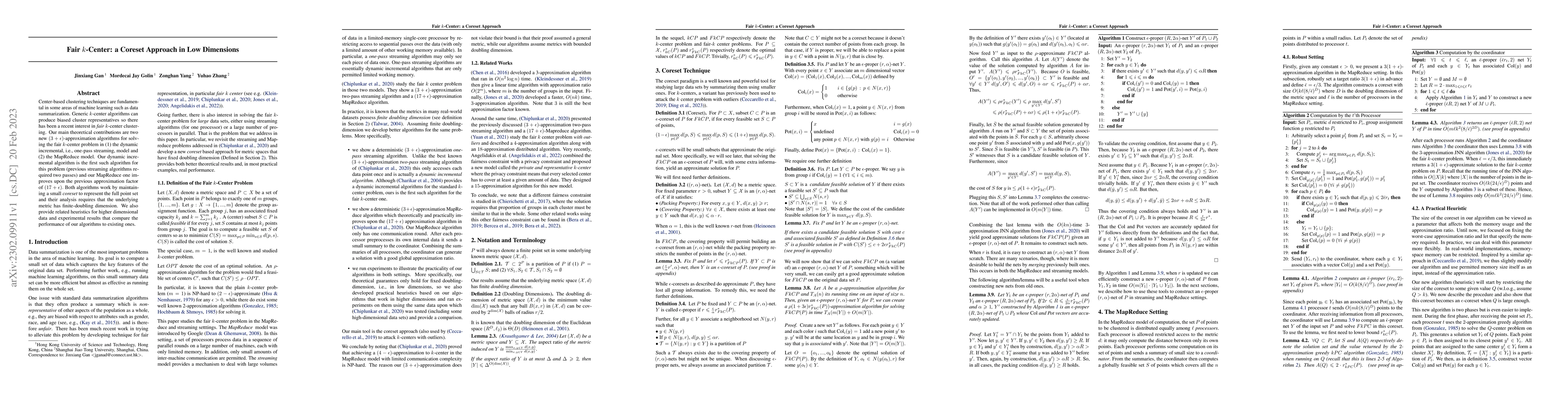 Thumbnail for Fair $k$-Center: a Coreset Approach in Low Dimensions