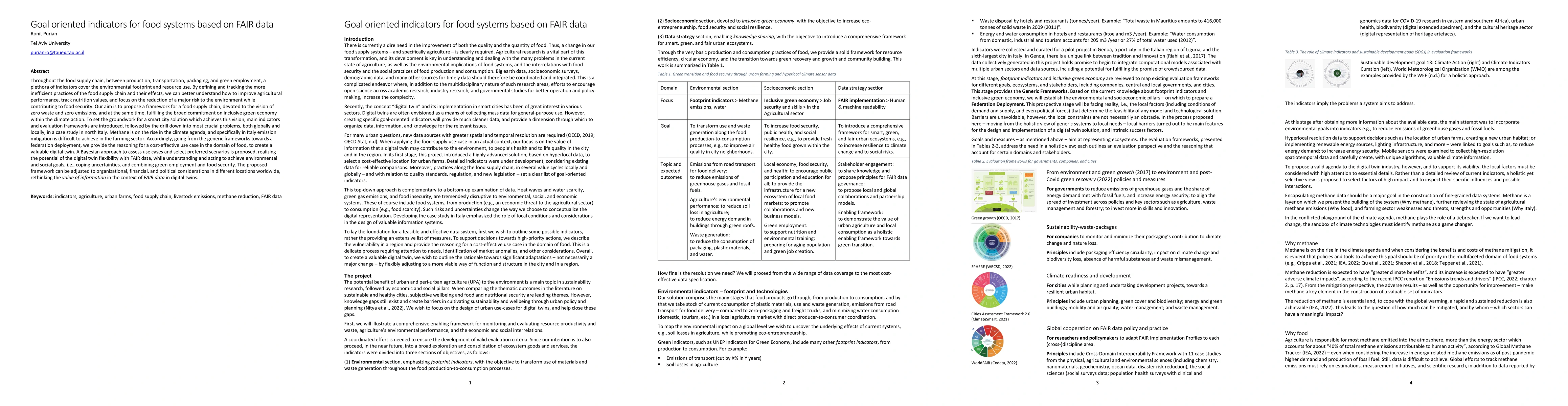 Thumbnail for Goal oriented indicators for food systems based on FAIR data