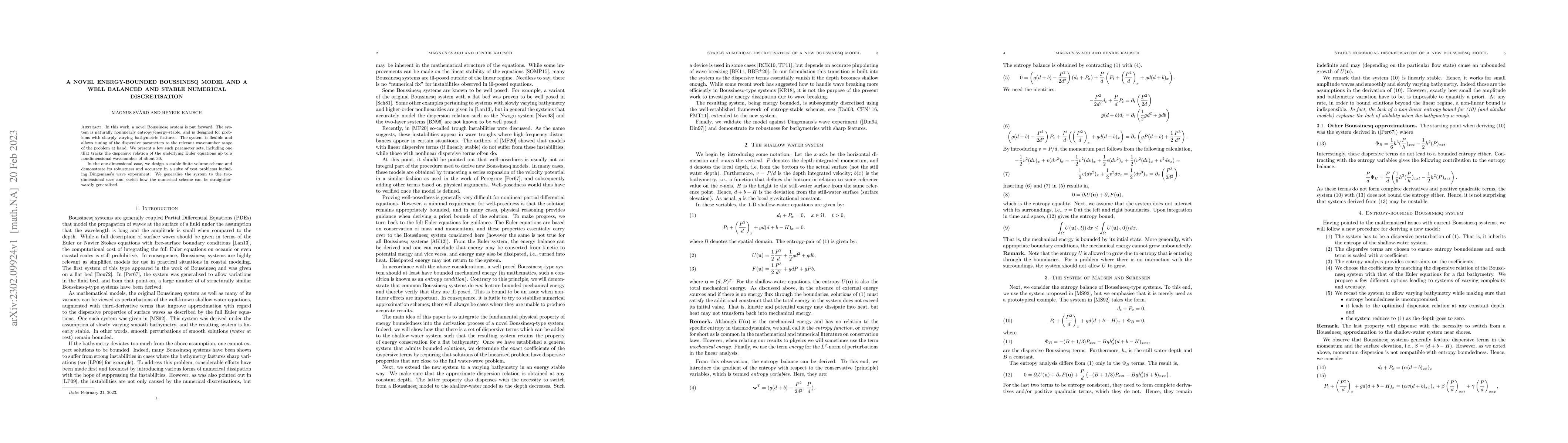 Thumbnail for A novel energy-bounded Boussinesq model and a well balanced and stable
  numerical discretisation