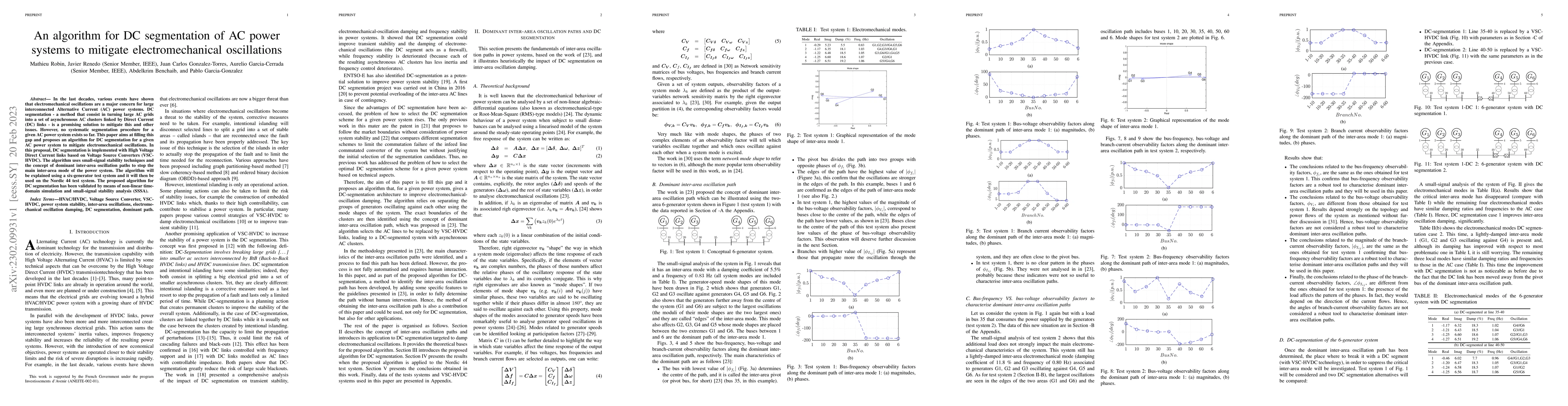 Thumbnail for An algorithm for DC segmentation of AC power systems to mitigate
  electromechanical oscillations