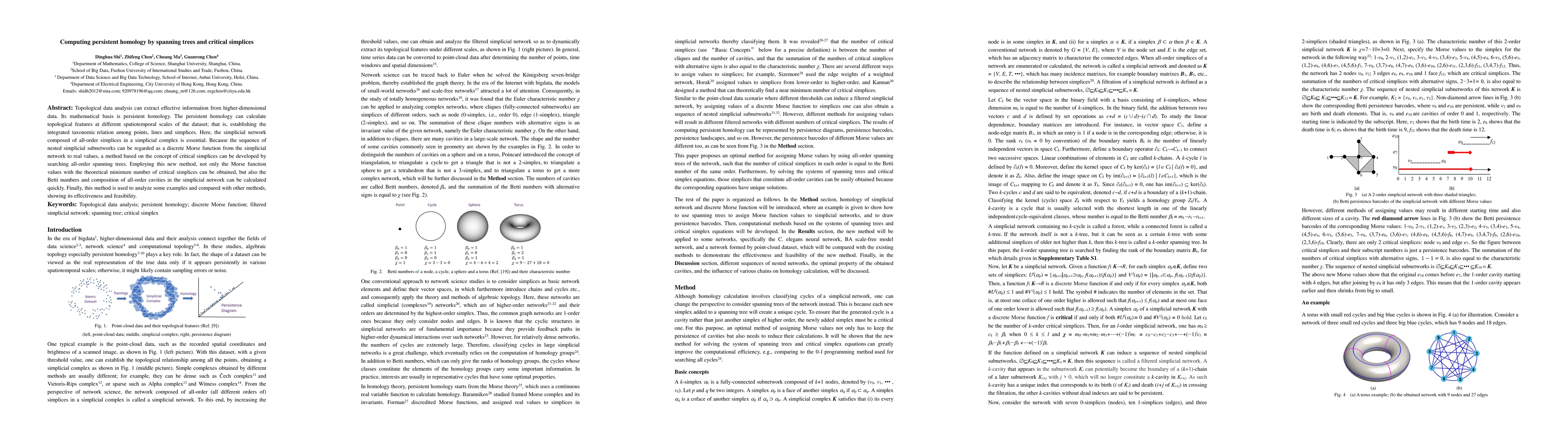 Thumbnail for Computing persistent homology by spanning trees and critical simplices