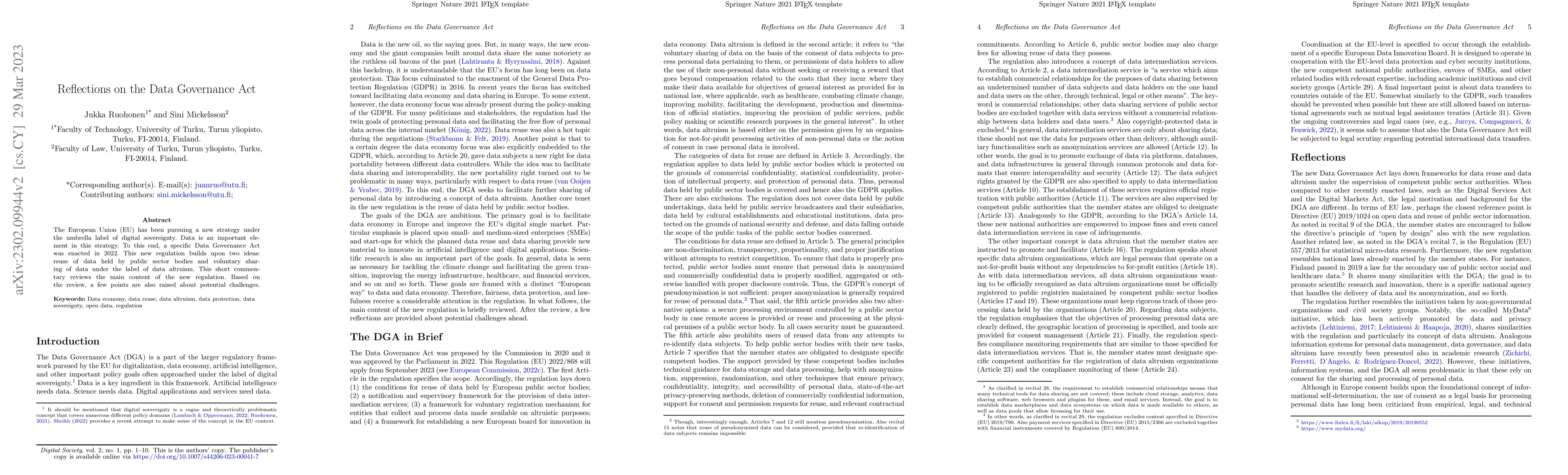 Thumbnail for Reflections on the Data Governance Act