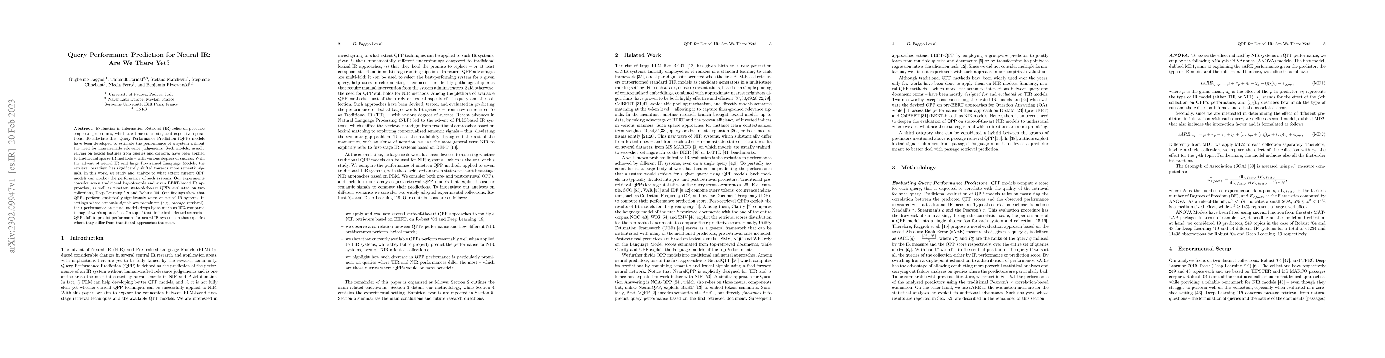 Thumbnail for Query Performance Prediction for Neural IR: Are We There Yet?