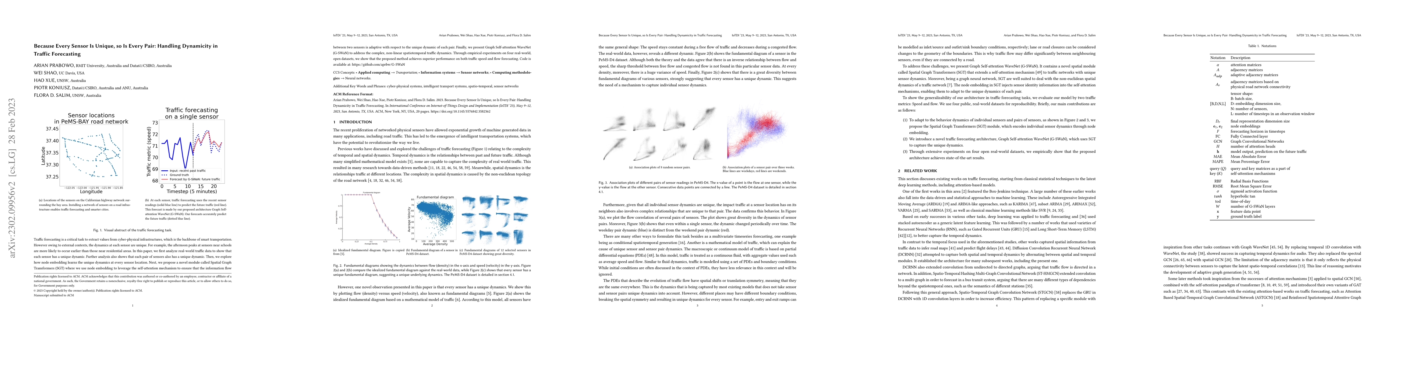 Thumbnail for Because Every Sensor Is Unique, so Is Every Pair: Handling Dynamicity in
  Traffic Forecasting