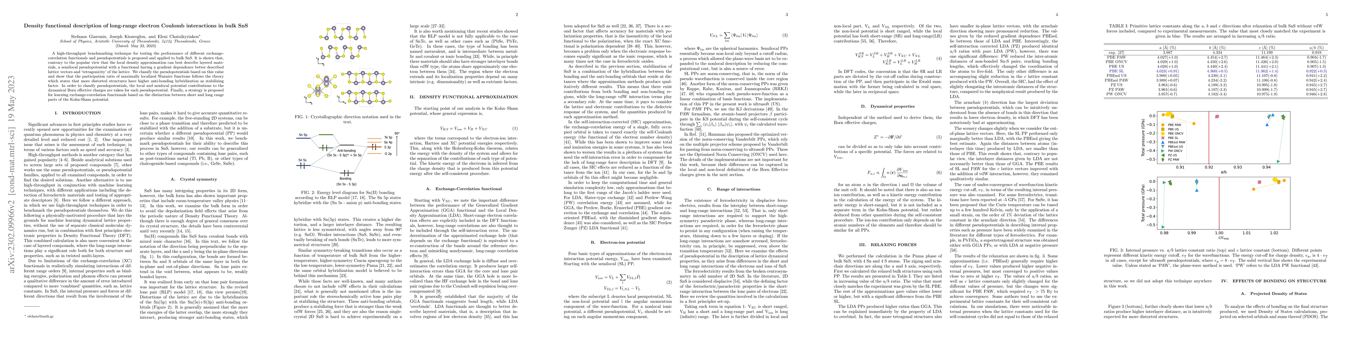 Thumbnail for Density functional description of long-range electron Coulomb
  interactions in bulk SnS