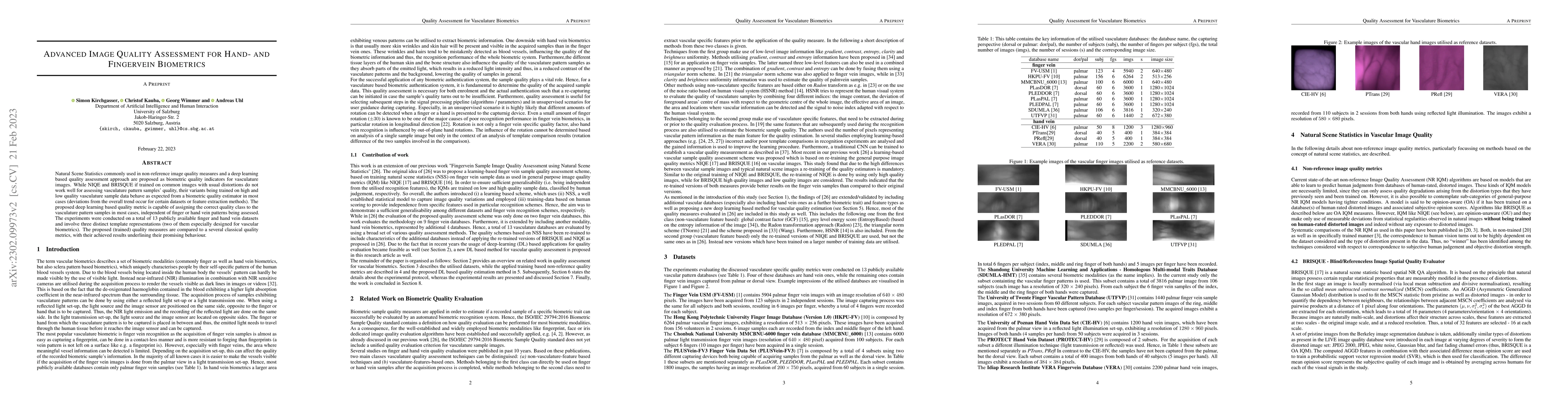 Thumbnail for Advanced Image Quality Assessment for Hand- and Fingervein Biometrics
