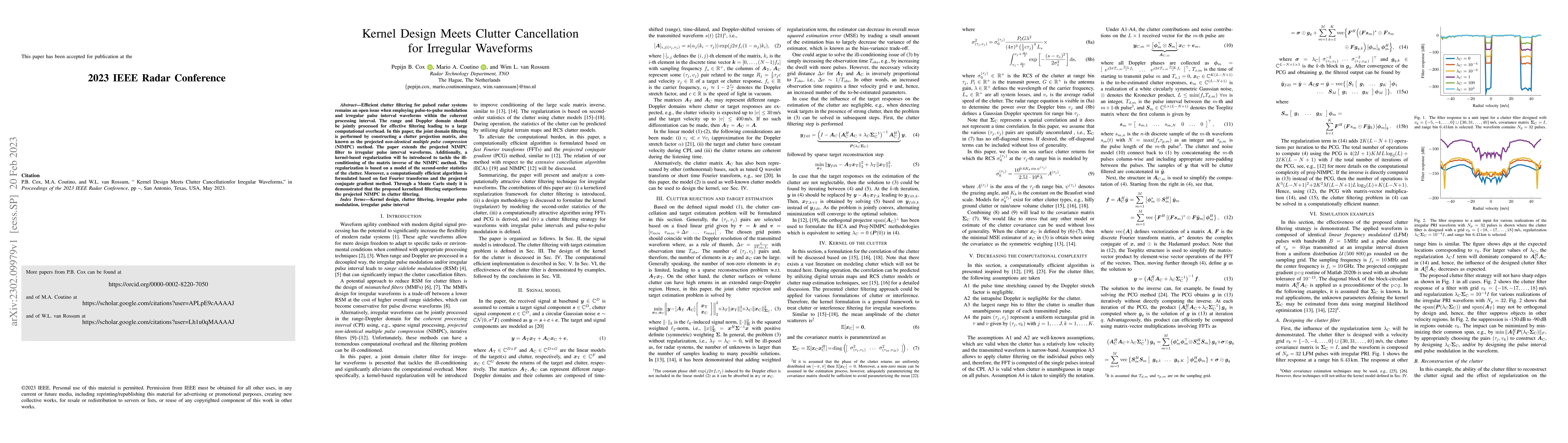 Thumbnail for Kernel Design Meets Clutter Cancellation for Irregular Waveforms