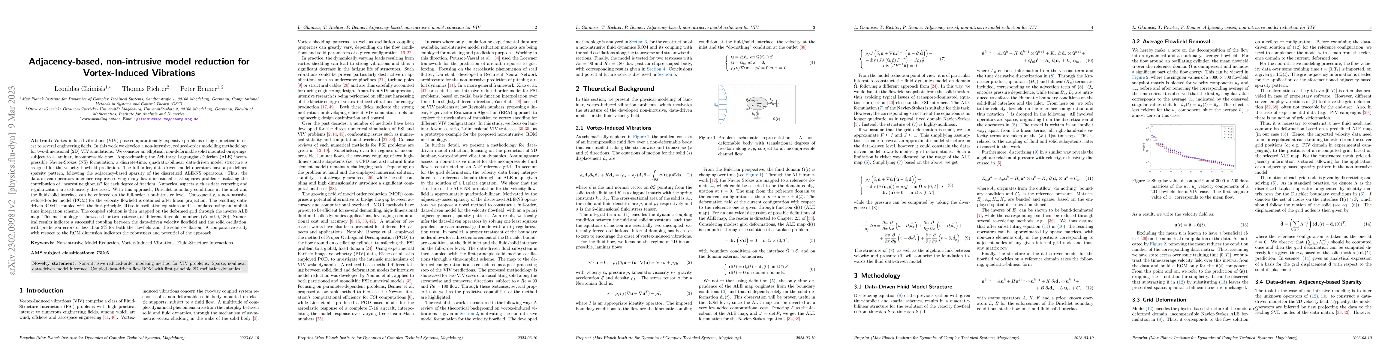 Thumbnail for Adjacency-based, non-intrusive model reduction for Vortex-Induced
  Vibrations