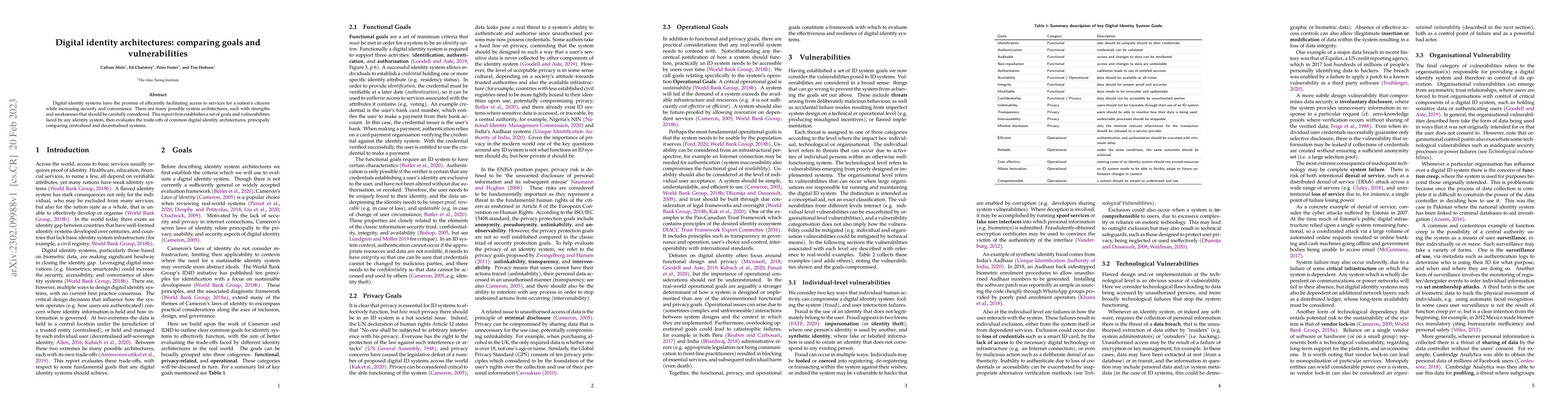Thumbnail for Digital identity architectures: comparing goals and vulnerabilities