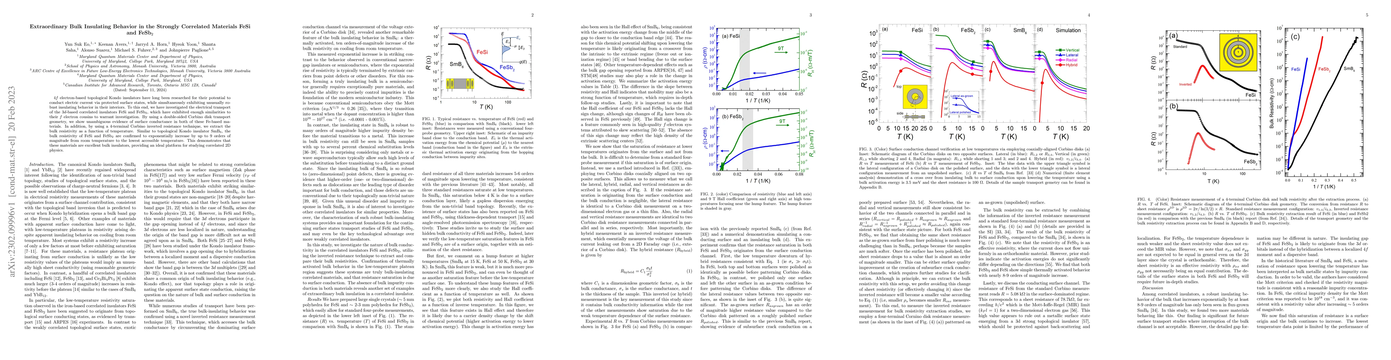 Thumbnail for Extraordinary Bulk Insulating Behavior in the Strongly Correlated
  Materials FeSi and FeSb$_2$