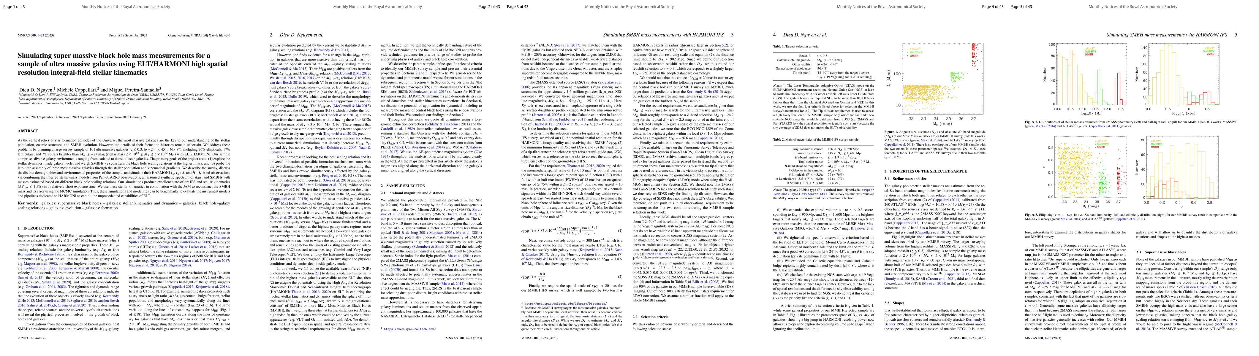 Thumbnail for Simulating supermassive black hole mass measurements for a sample of
  ultra massive galaxies using ELT/HARMONI high spatial resolution
  integral-field stellar kinematics