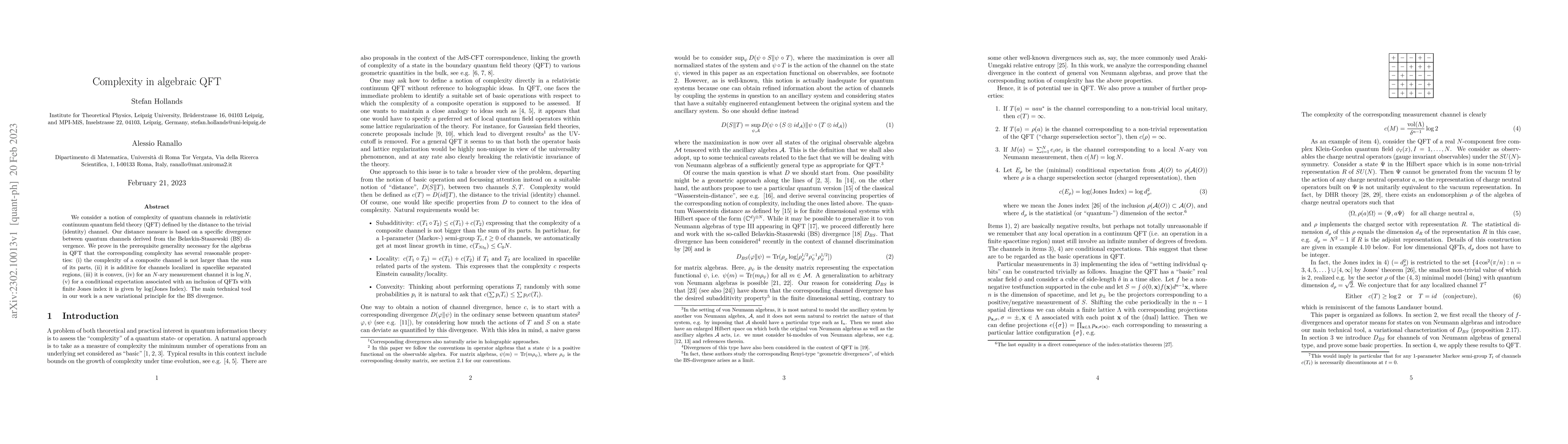 Thumbnail for Complexity in algebraic QFT
