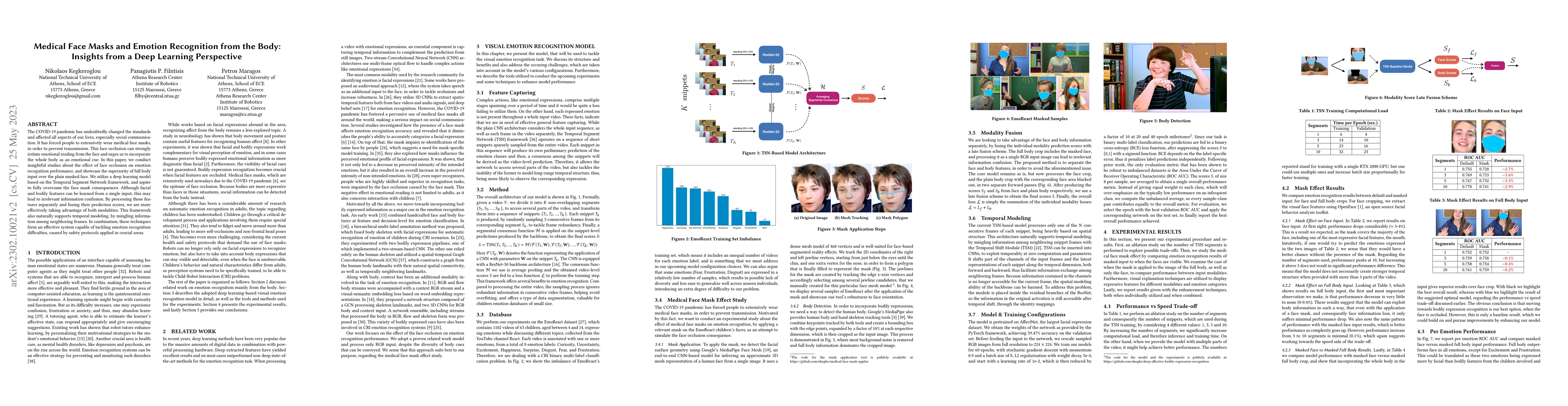 Thumbnail for Medical Face Masks and Emotion Recognition from the Body: Insights from
  a Deep Learning Perspective