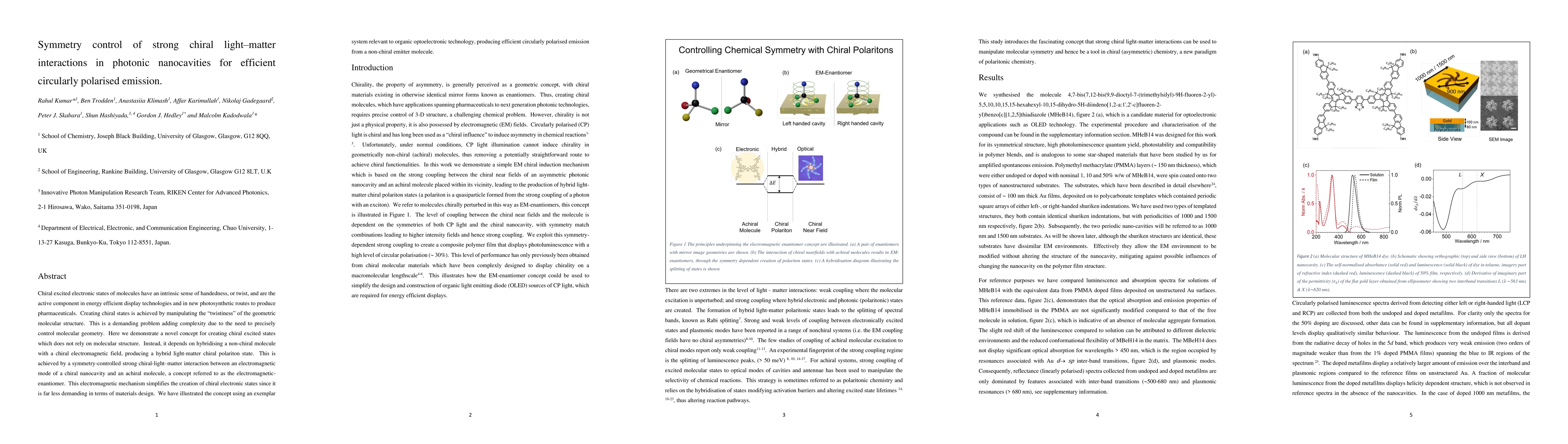 Thumbnail for Symmetry control of strong chiral light matter interactions in photonic
  nanocavities for efficient circularly polarised emission
