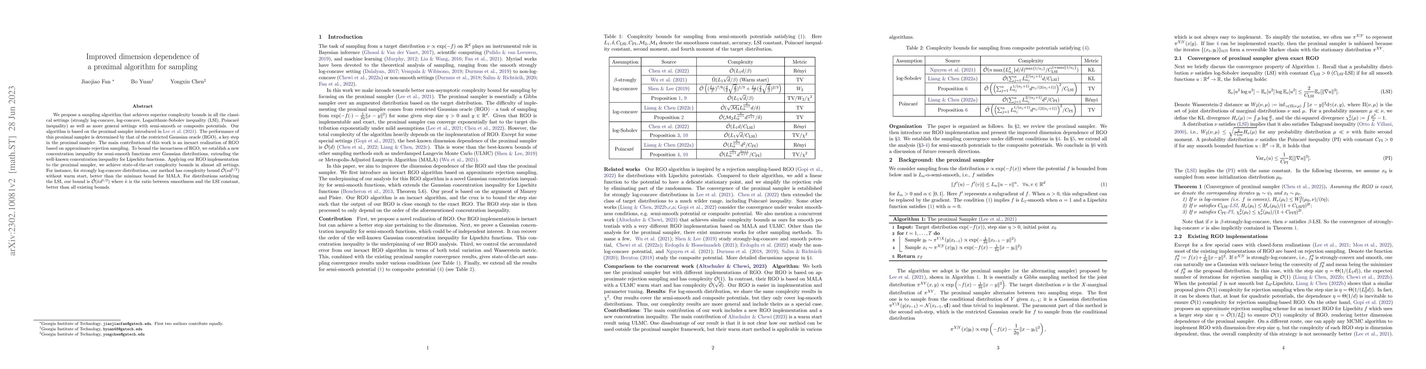 Thumbnail for Improved dimension dependence of a proximal algorithm for sampling