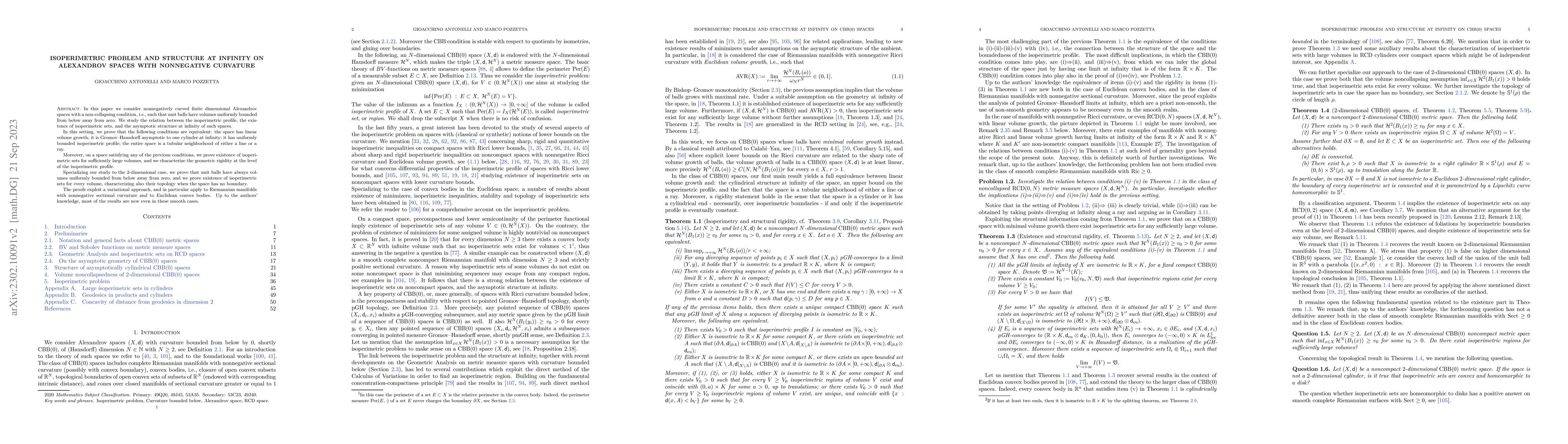 Thumbnail for Isoperimetric problem and structure at infinity on Alexandrov spaces
  with nonnegative curvature