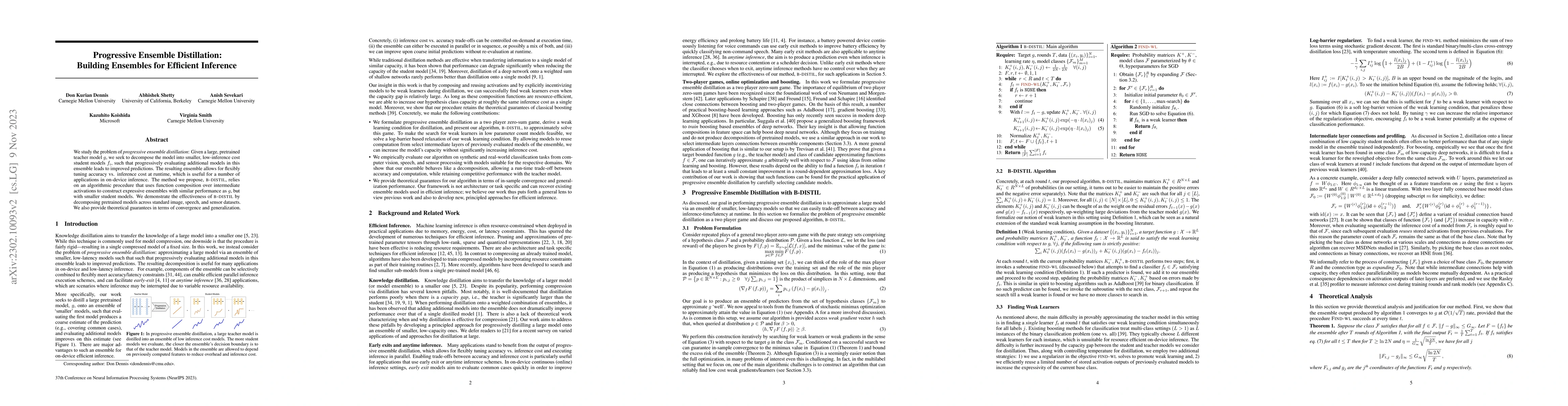 Thumbnail for Progressive Ensemble Distillation: Building Ensembles for Efficient
  Inference