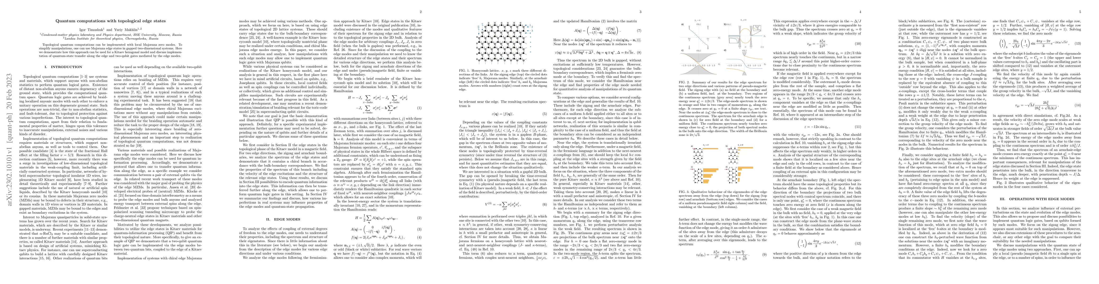 Thumbnail for Quantum computations with topological edge states
