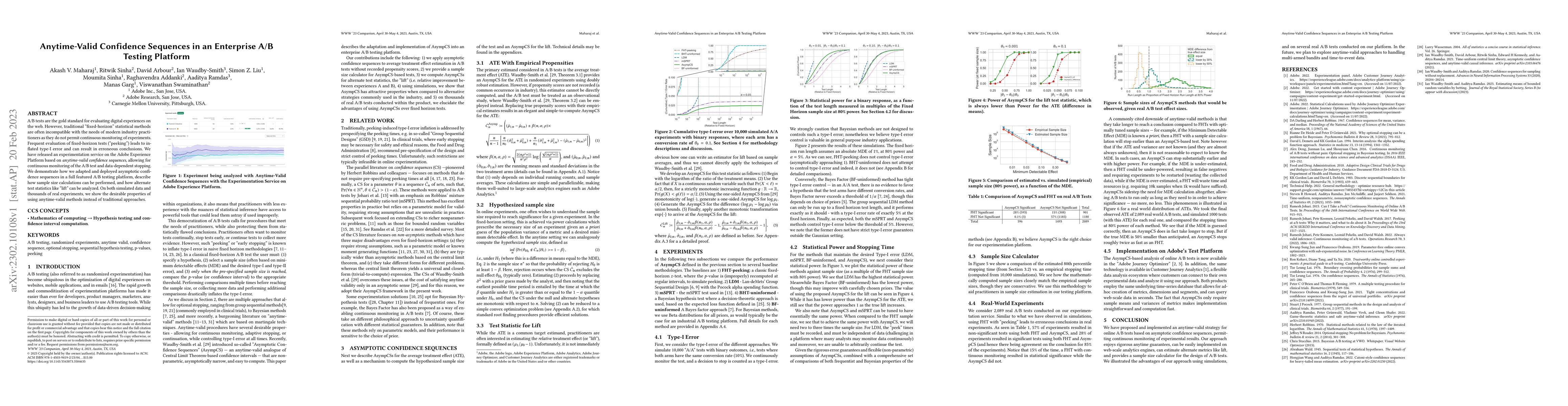 Thumbnail for Anytime-Valid Confidence Sequences in an Enterprise A/B Testing Platform