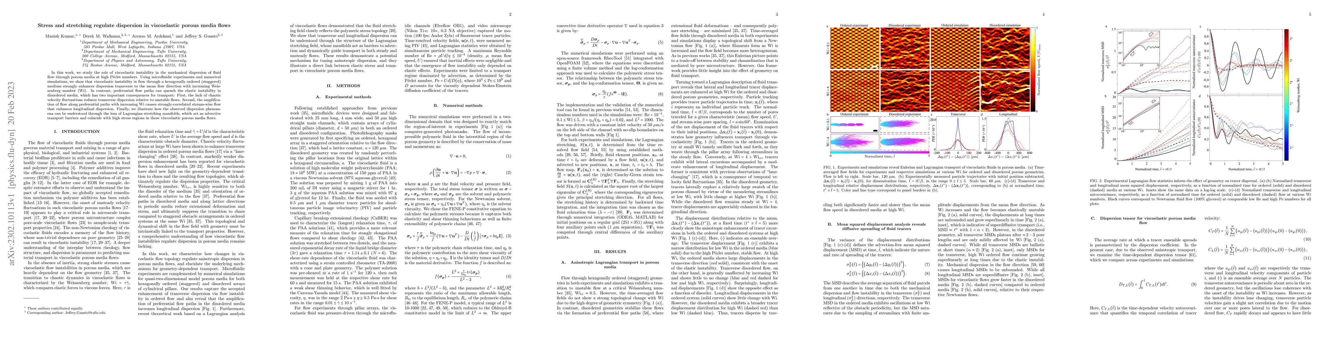 Thumbnail for Stress and stretching regulate dispersion in viscoelastic porous media
  flows