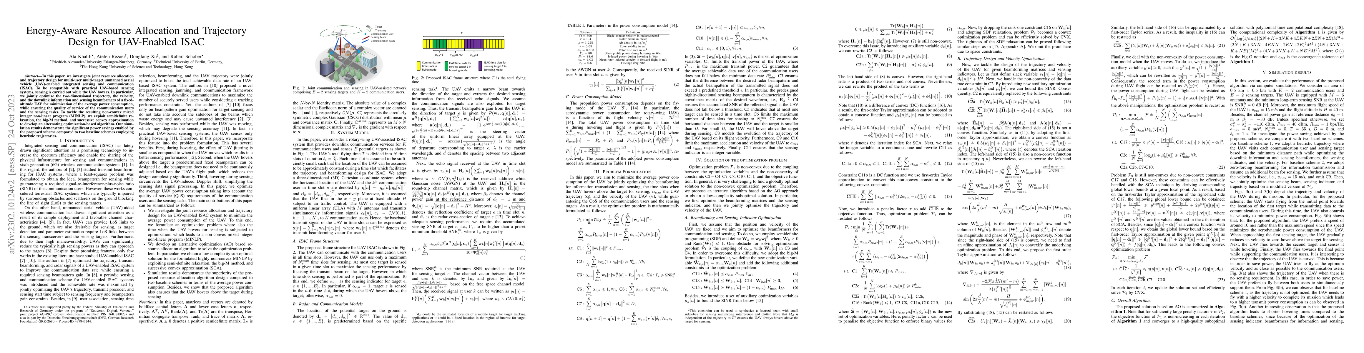 Thumbnail for Energy-Aware Resource Allocation and Trajectory Design for UAV-Enabled
  ISAC