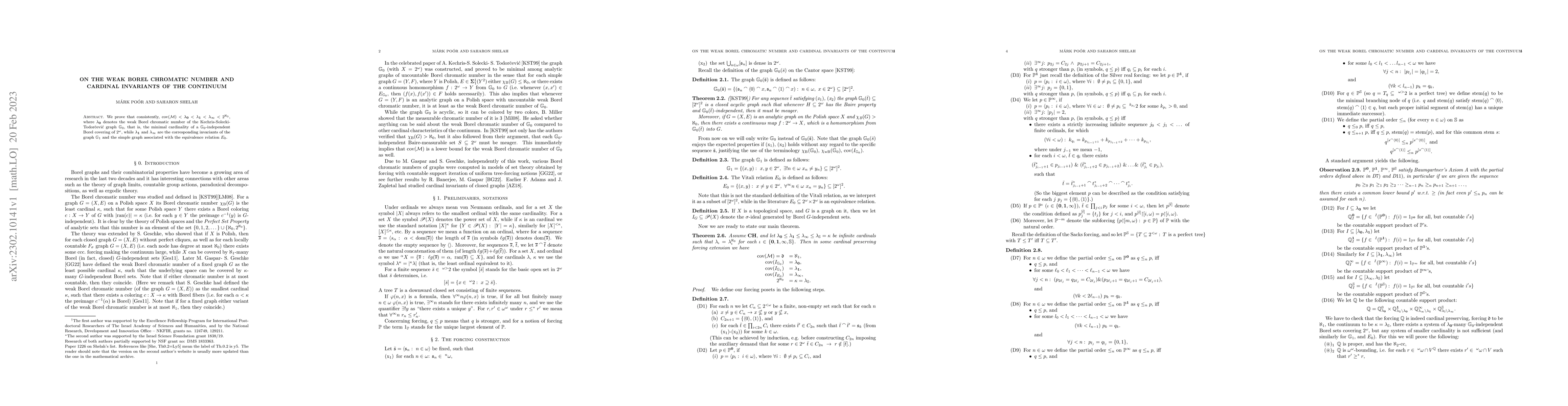 Thumbnail for On the weak Borel chromatic number and cardinal invariants of the
  continuum