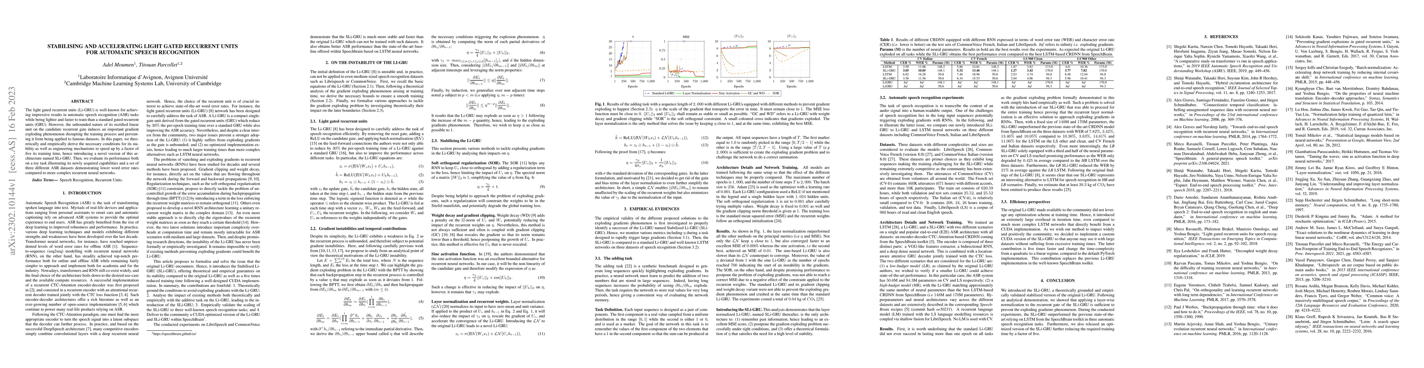 Thumbnail for Stabilising and accelerating light gated recurrent units for automatic
  speech recognition